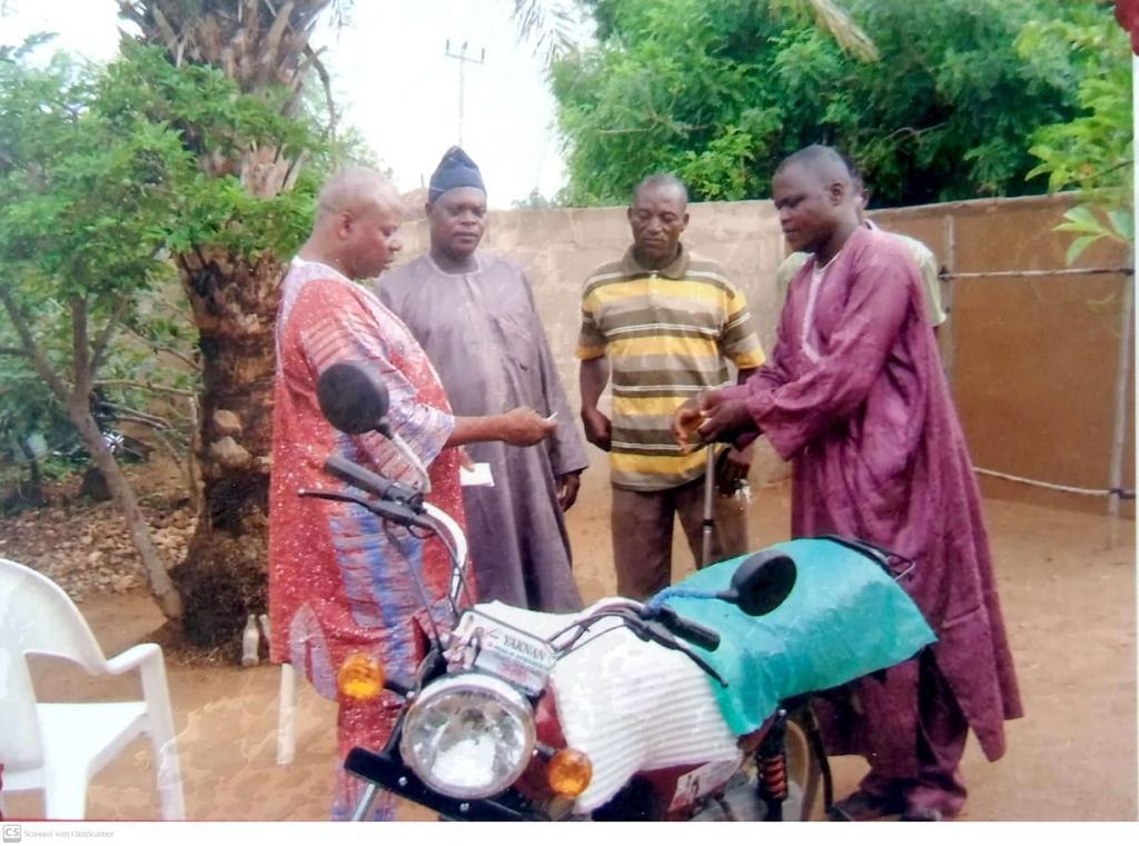 Community members receiving livelihood support